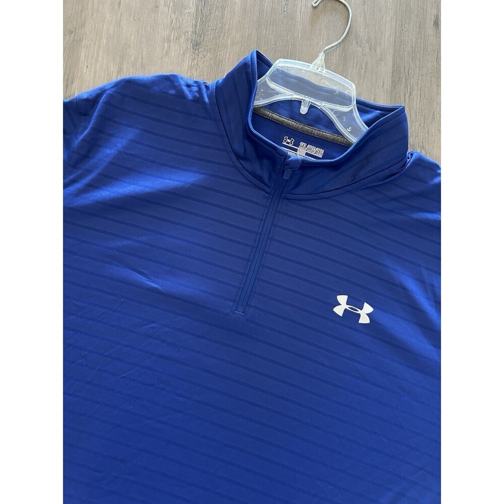 UNDER ARMOUR HEATGEAR LIGHTWEIGHT JACKET BLUE Stripes Size 2XL Loose